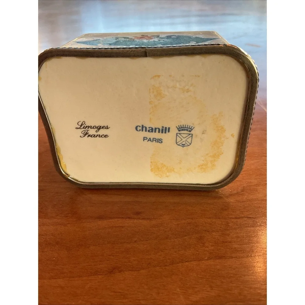 Antique Limoges Porcelain Inkwell Chanill Paris Gilt‎ Mount French Desk